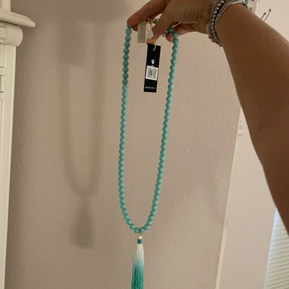 Baublebar turquoise beaded tassel necklace